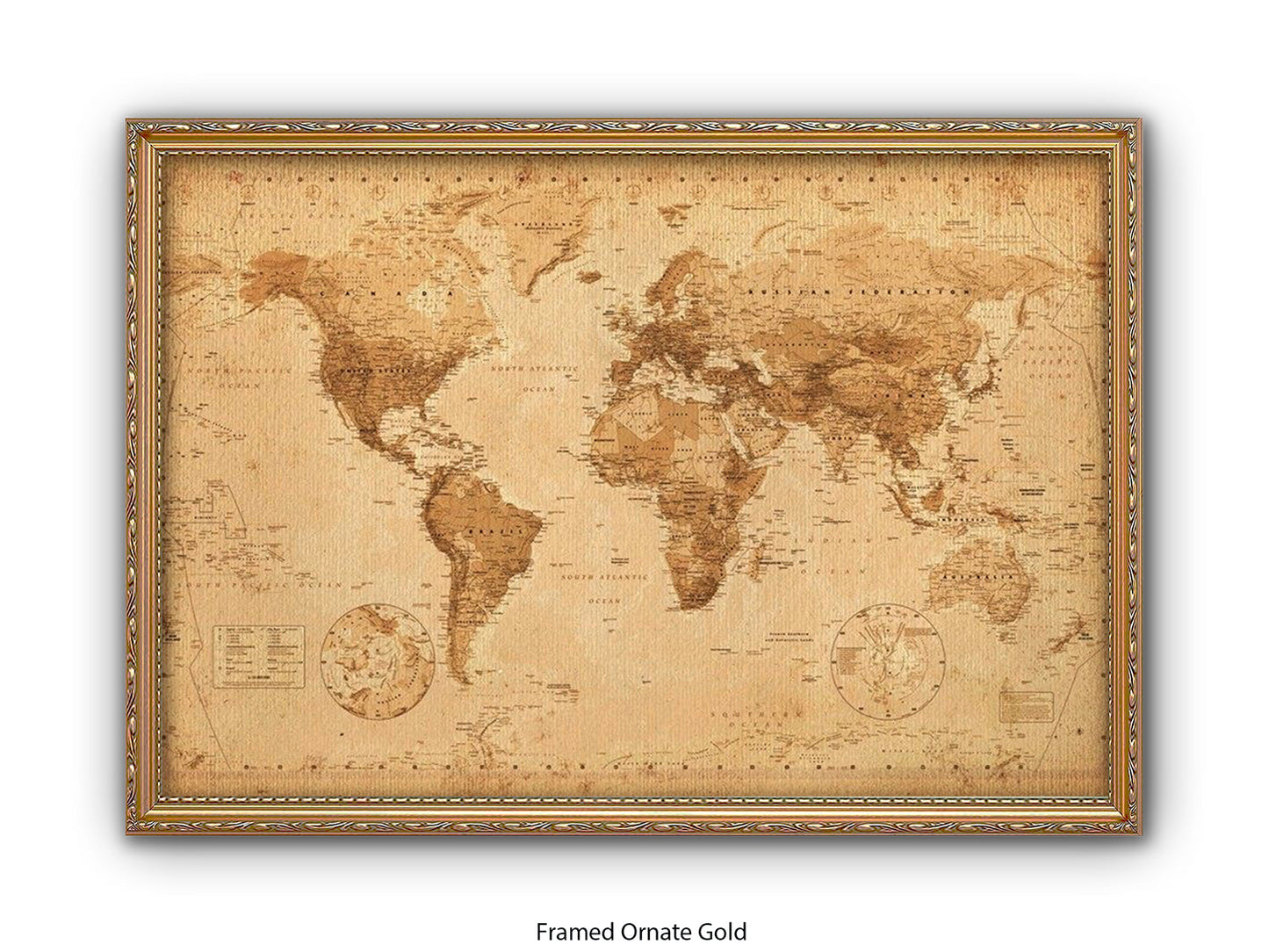 World Map Poster Vintage Style Poster