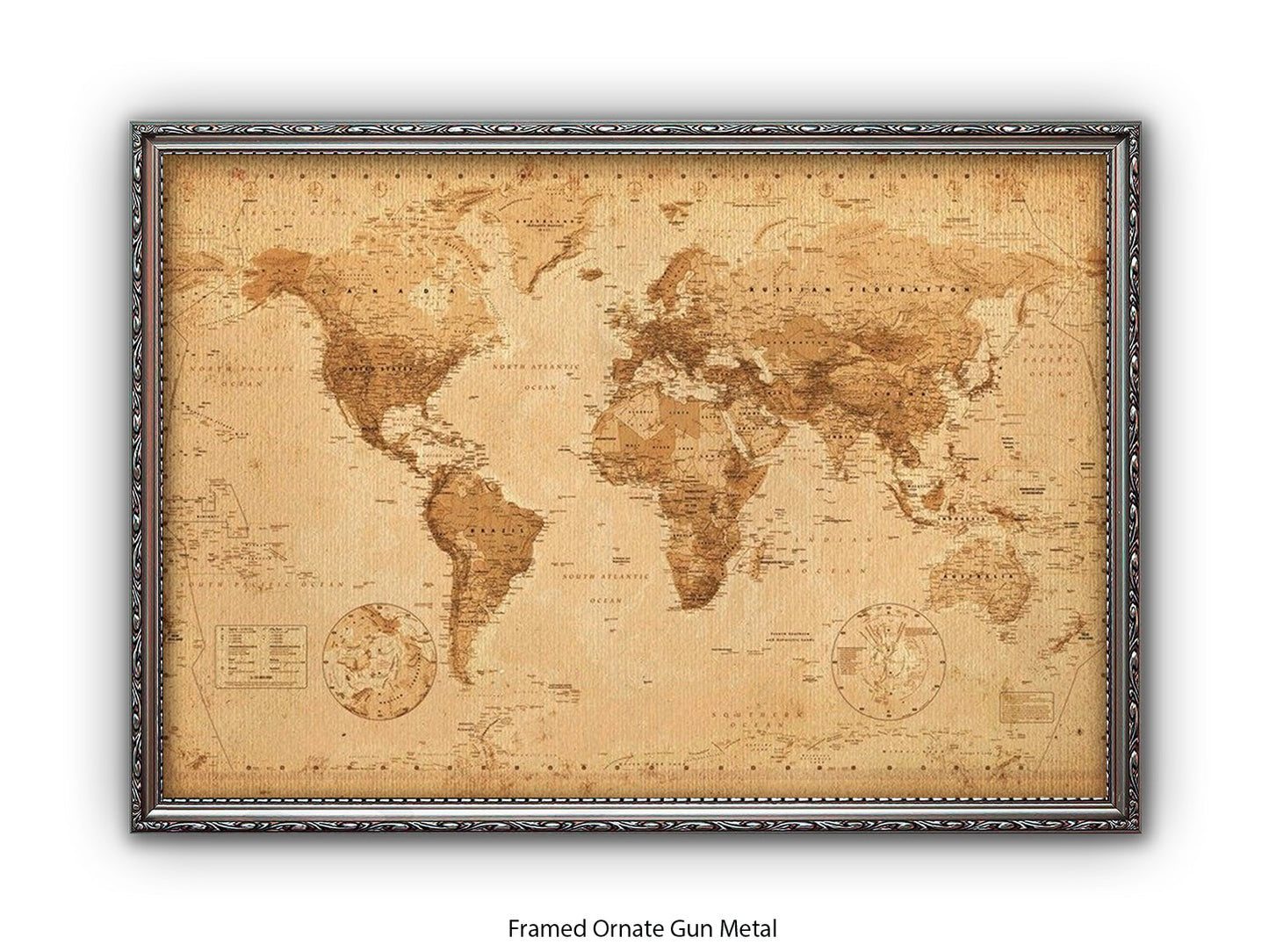 World Map Poster Vintage Style Poster