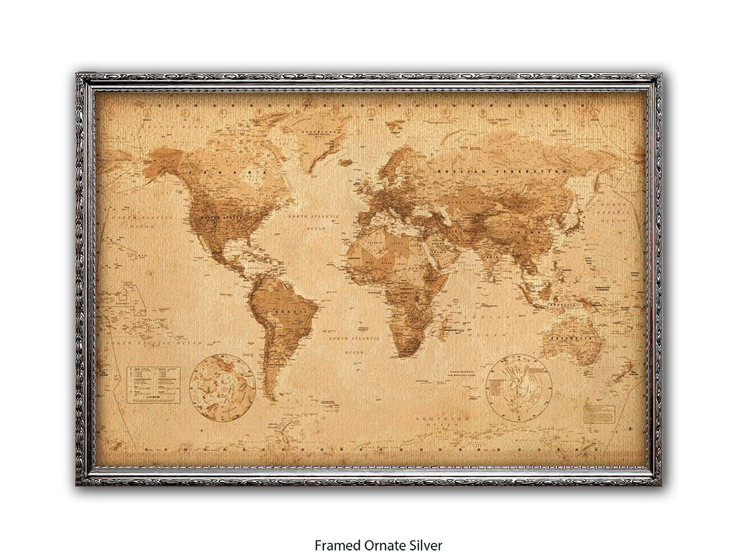 World Map Poster Vintage Style Poster