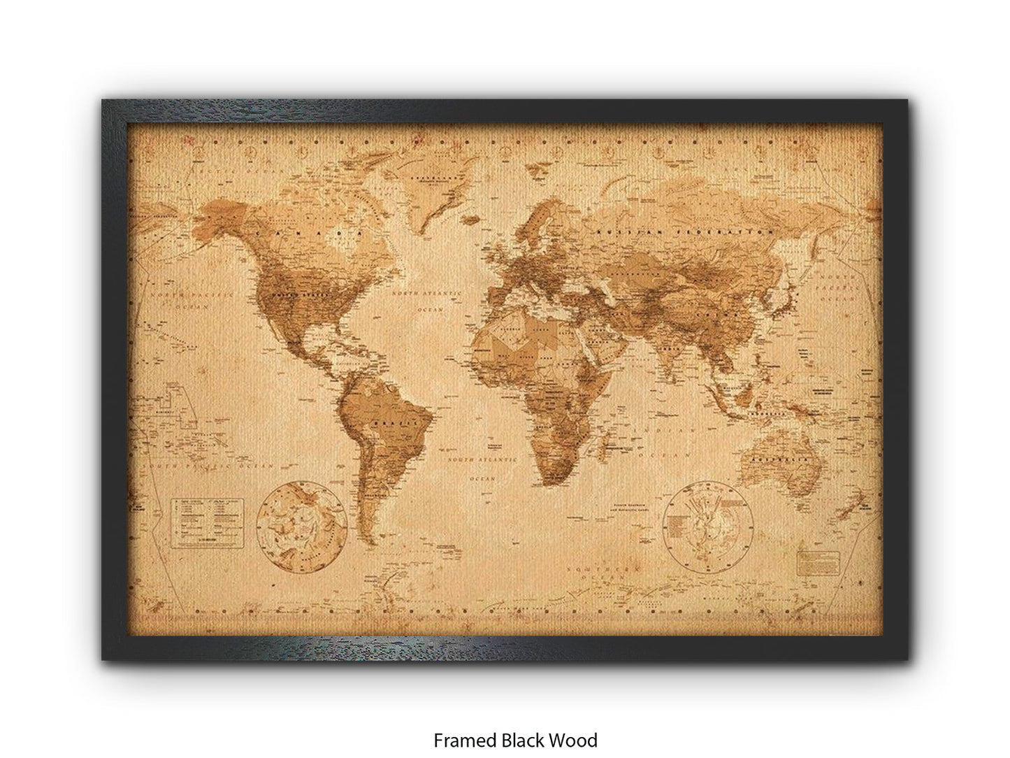 World Map Poster Vintage Style Poster