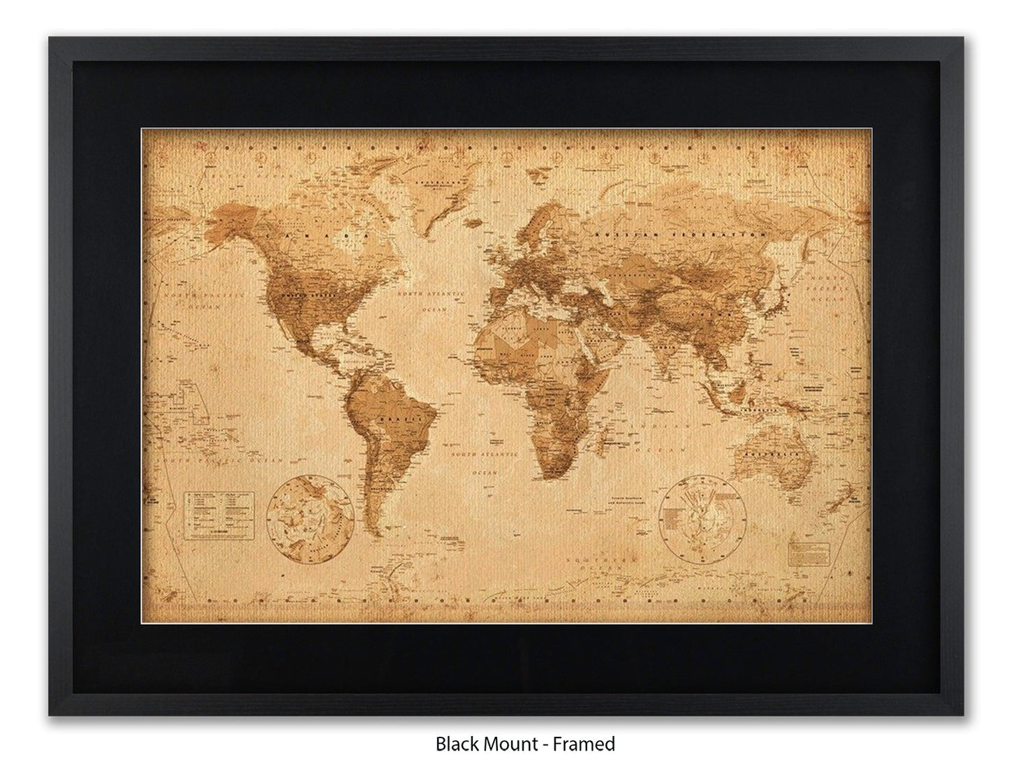 World Map Poster Vintage Style Poster