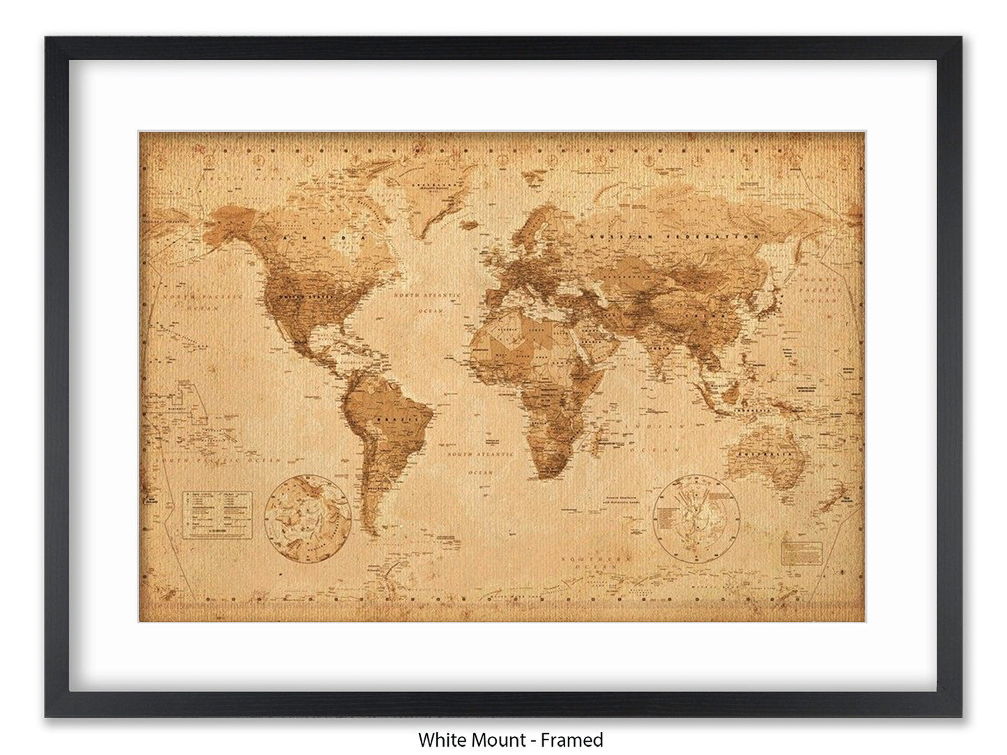 World Map Poster Vintage Style Poster