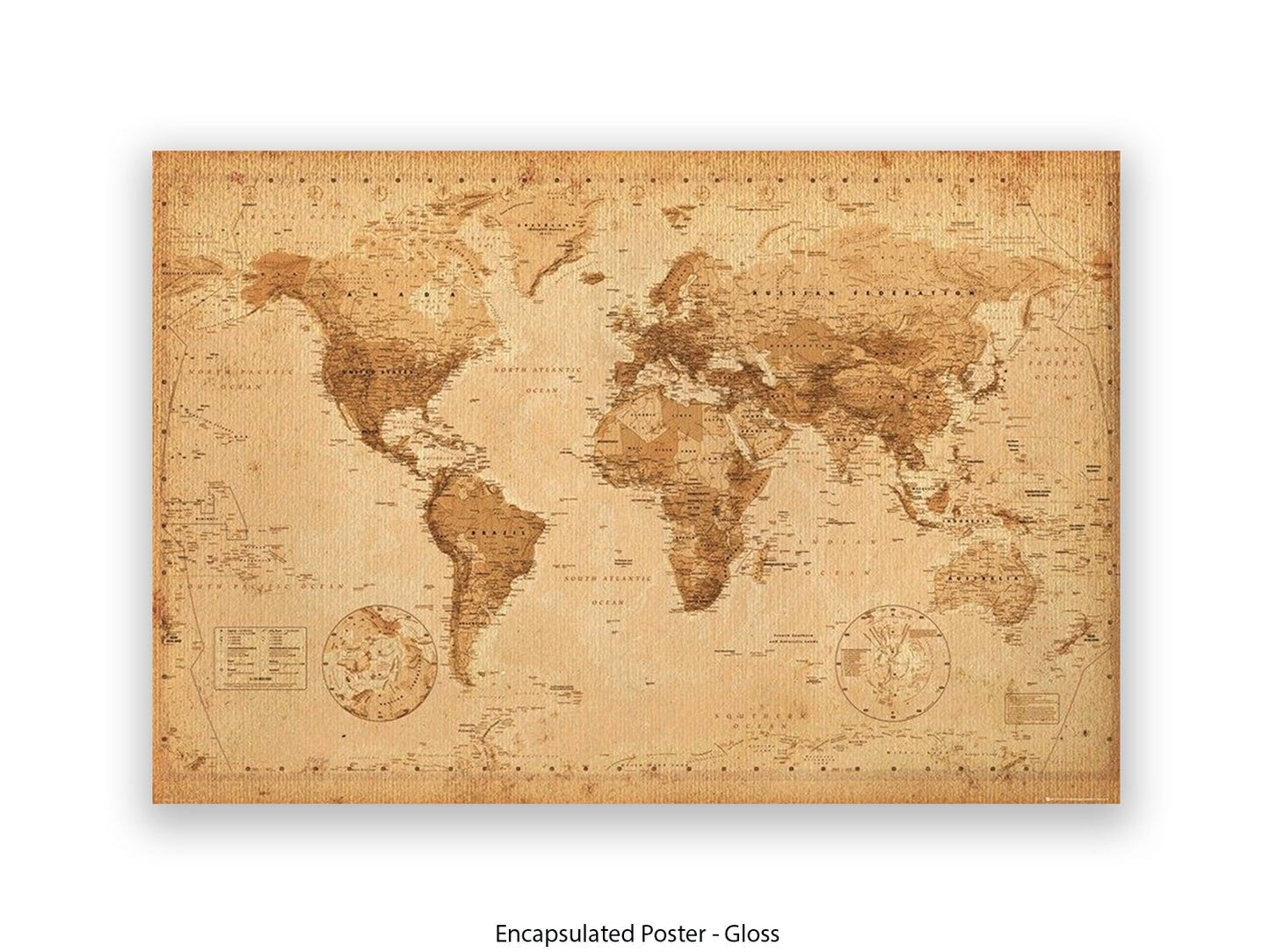 World Map Poster Vintage Style Poster