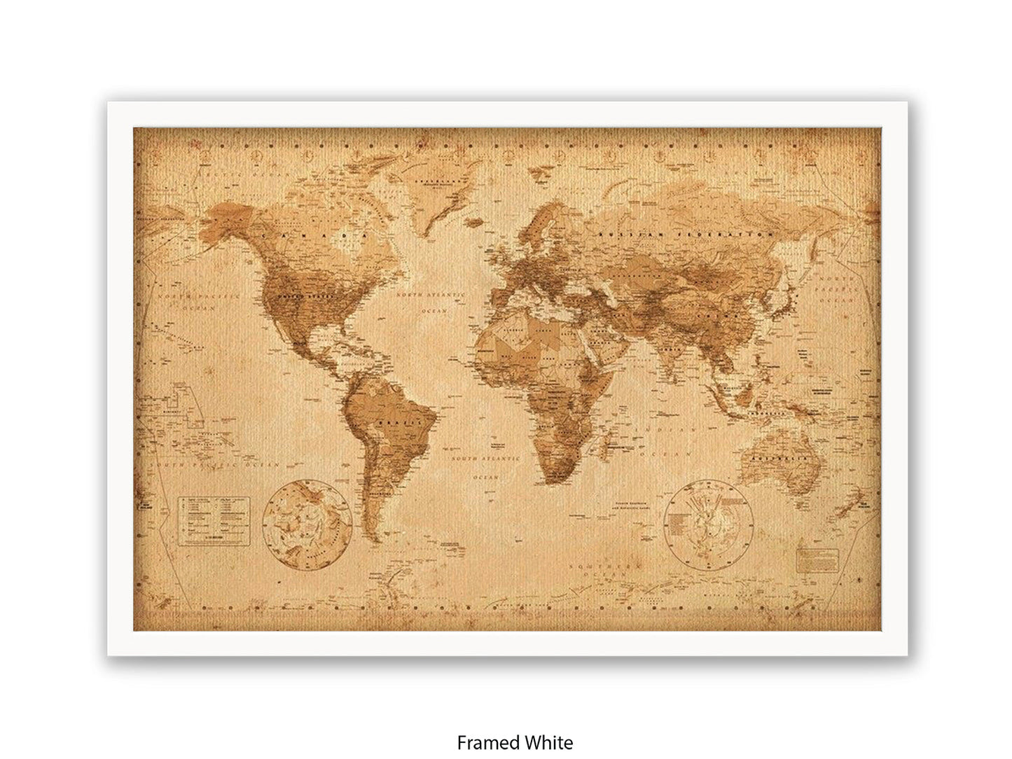 World Map Poster Vintage Style Poster