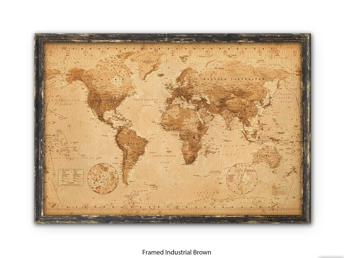 World Map Poster Vintage Style Poster