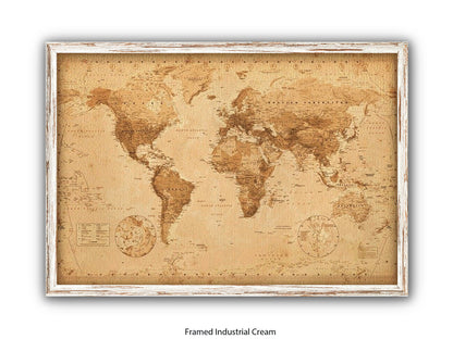 World Map Poster Vintage Style Poster
