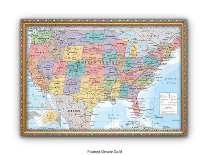 United States Map Poster
