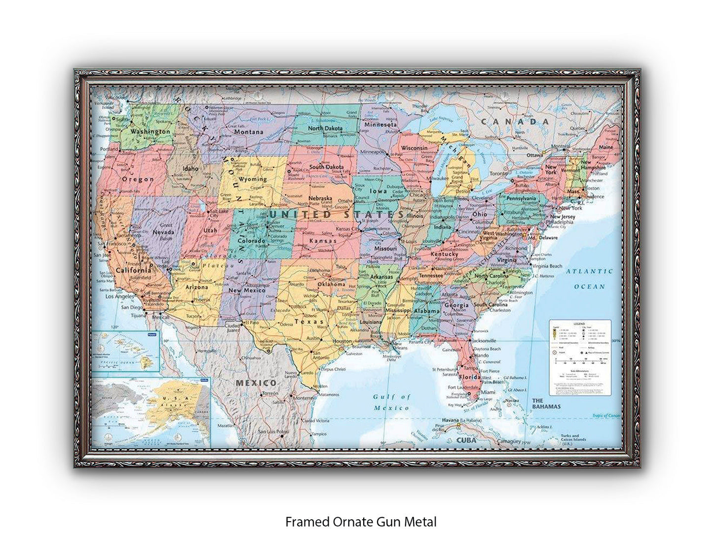 United States Map Poster