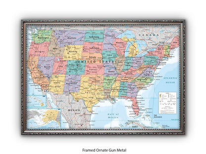United States Map Poster