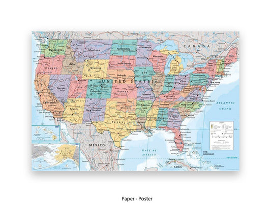 United States Map Poster
