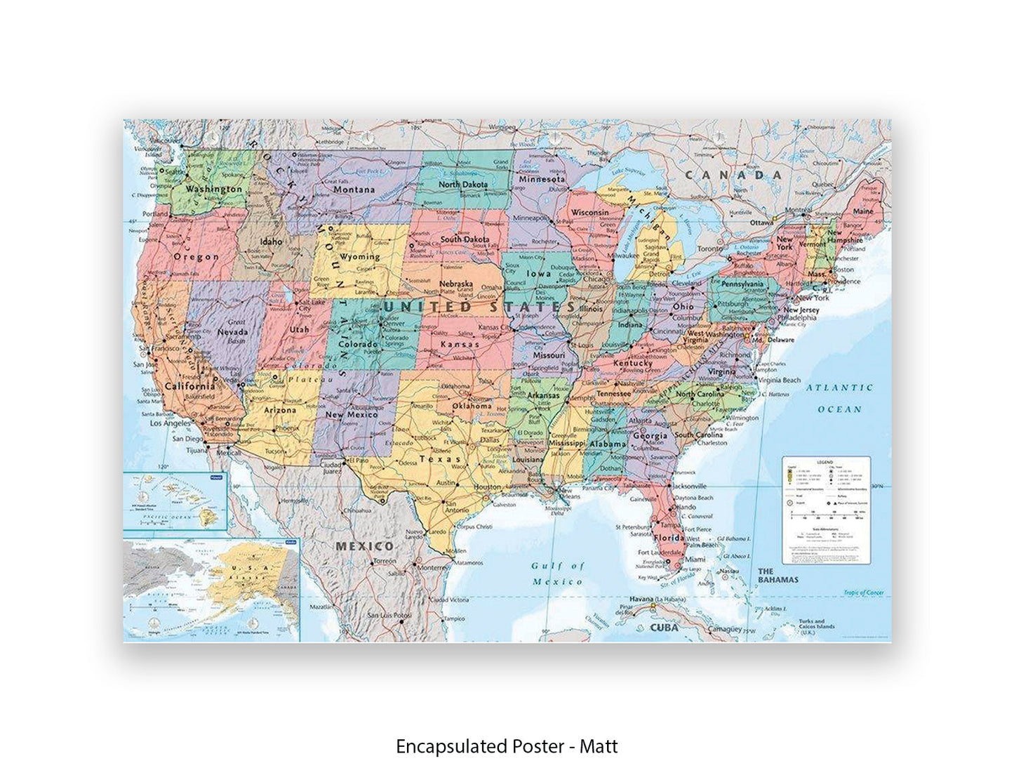 United States Map Poster