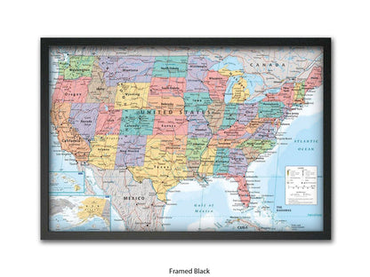 United States Map Poster