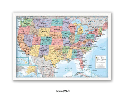 United States Map Poster