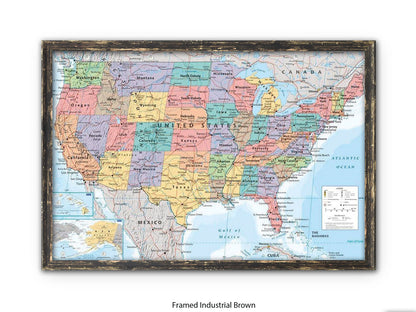 United States Map Poster
