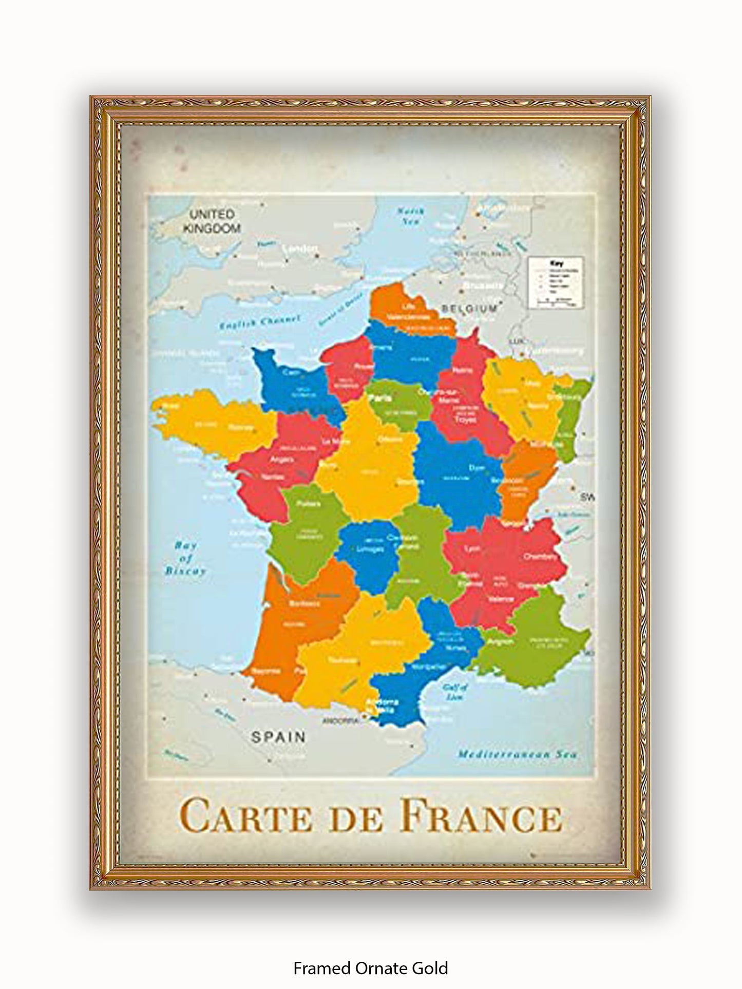 France Map Poster