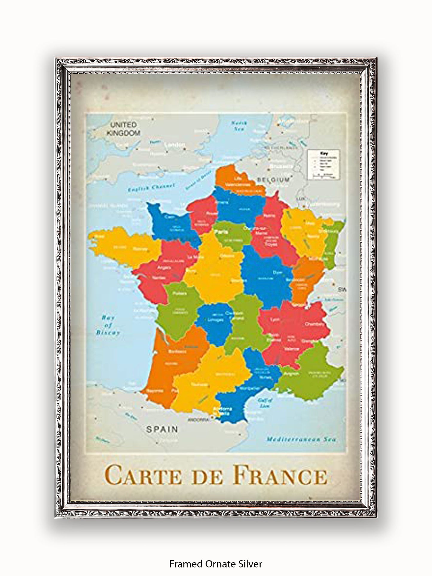 France Map Poster