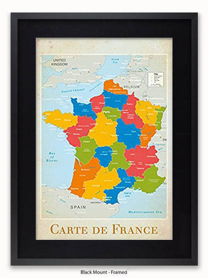 France Map Poster
