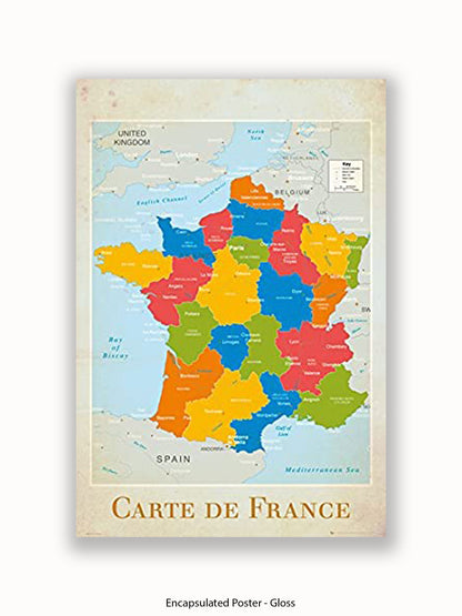 France Map Poster