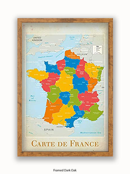 France Map Poster