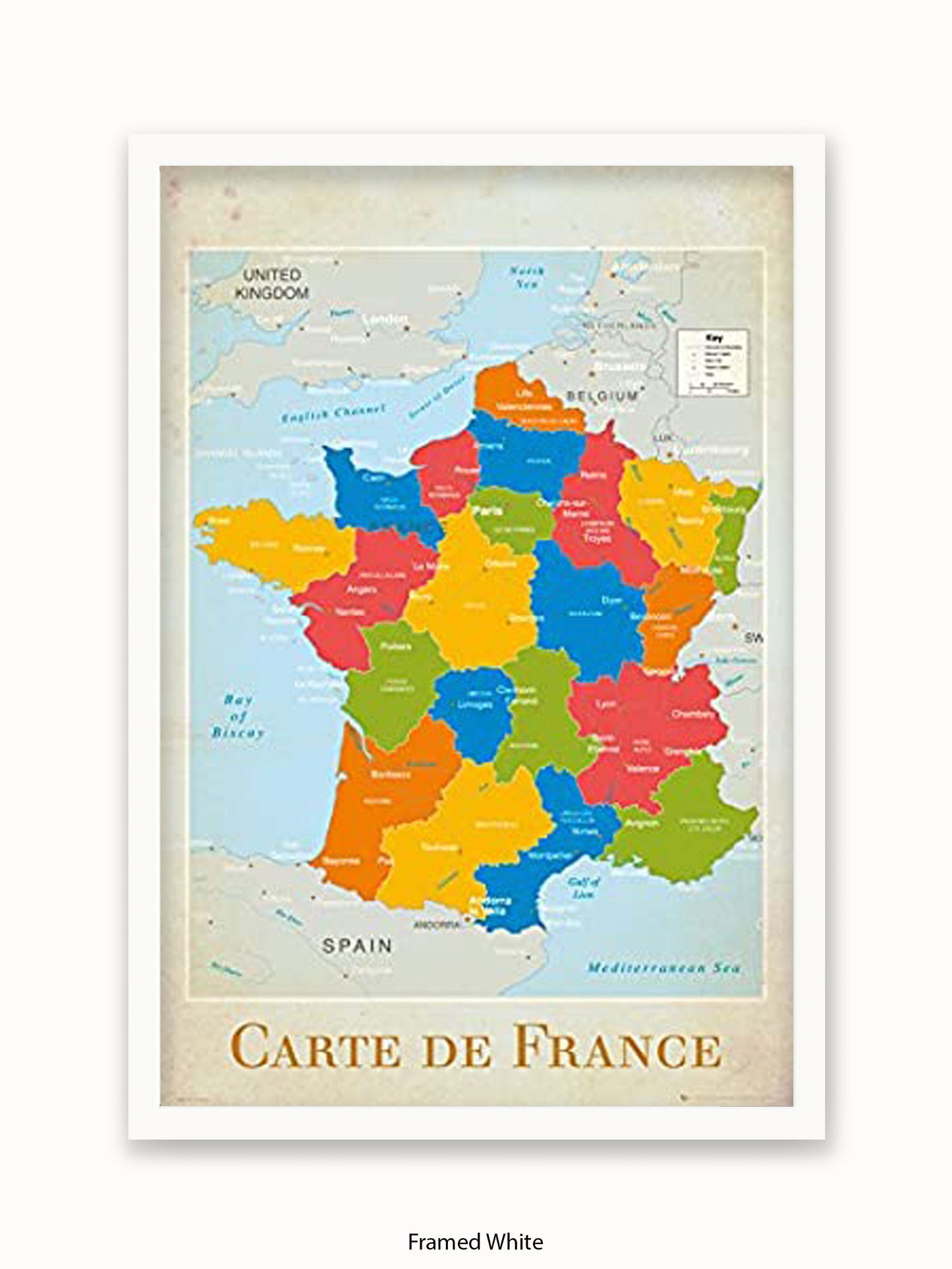 France Map Poster