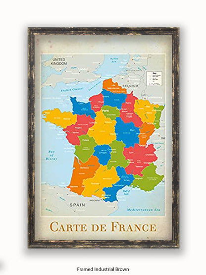 France Map Poster