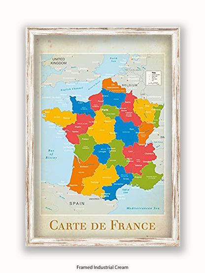 France Map Poster