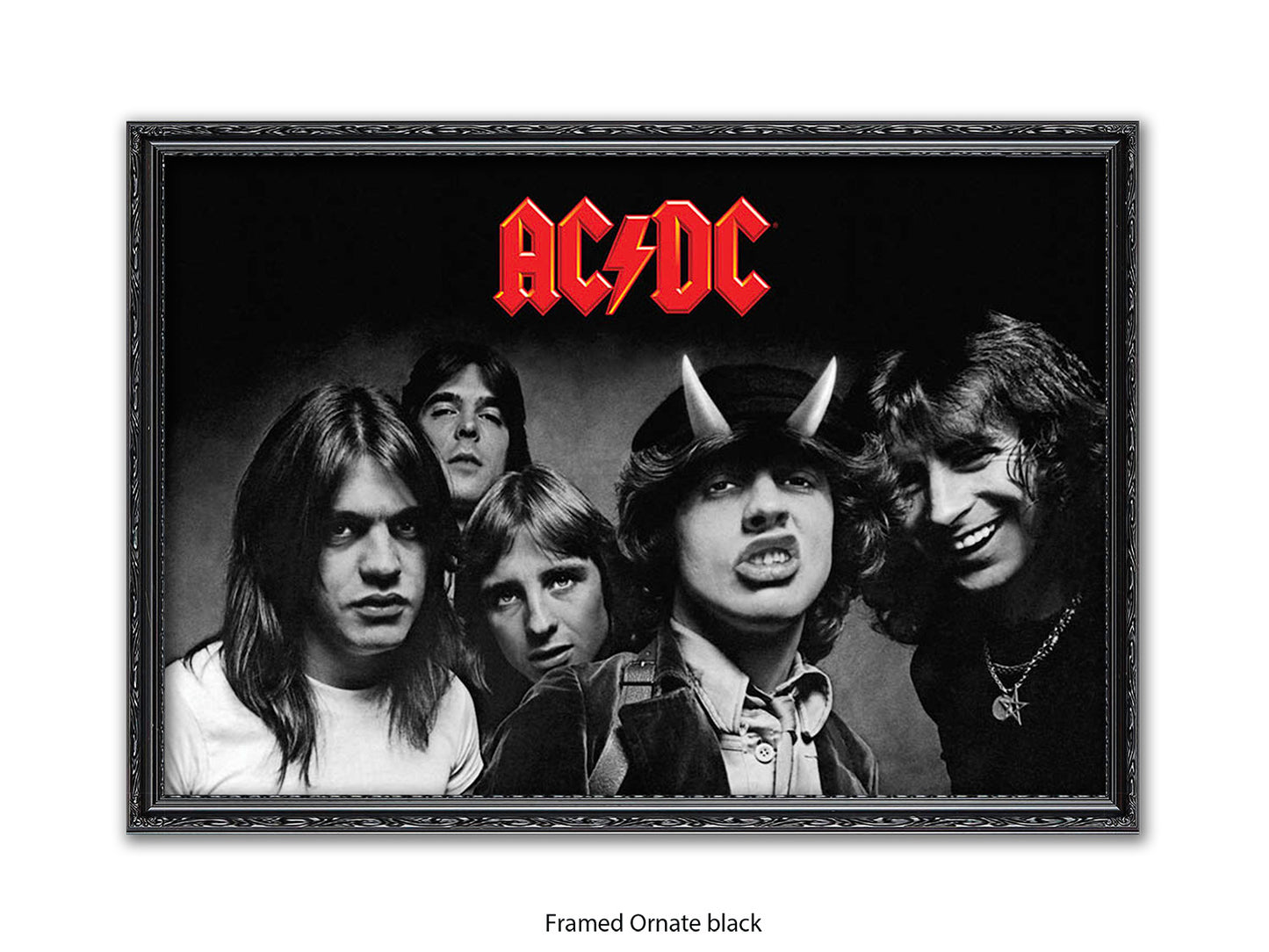 AC/DC Highway to Hell Poster - Black & White Rock Band Wall Art - AC/DC Album