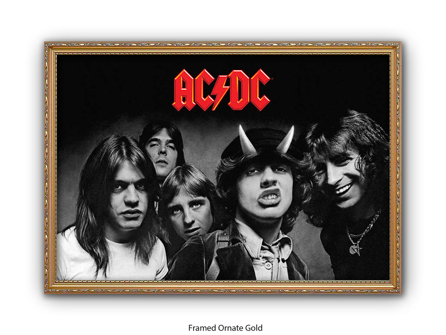 AC/DC Highway to Hell Poster - Black & White Rock Band Wall Art - AC/DC Album