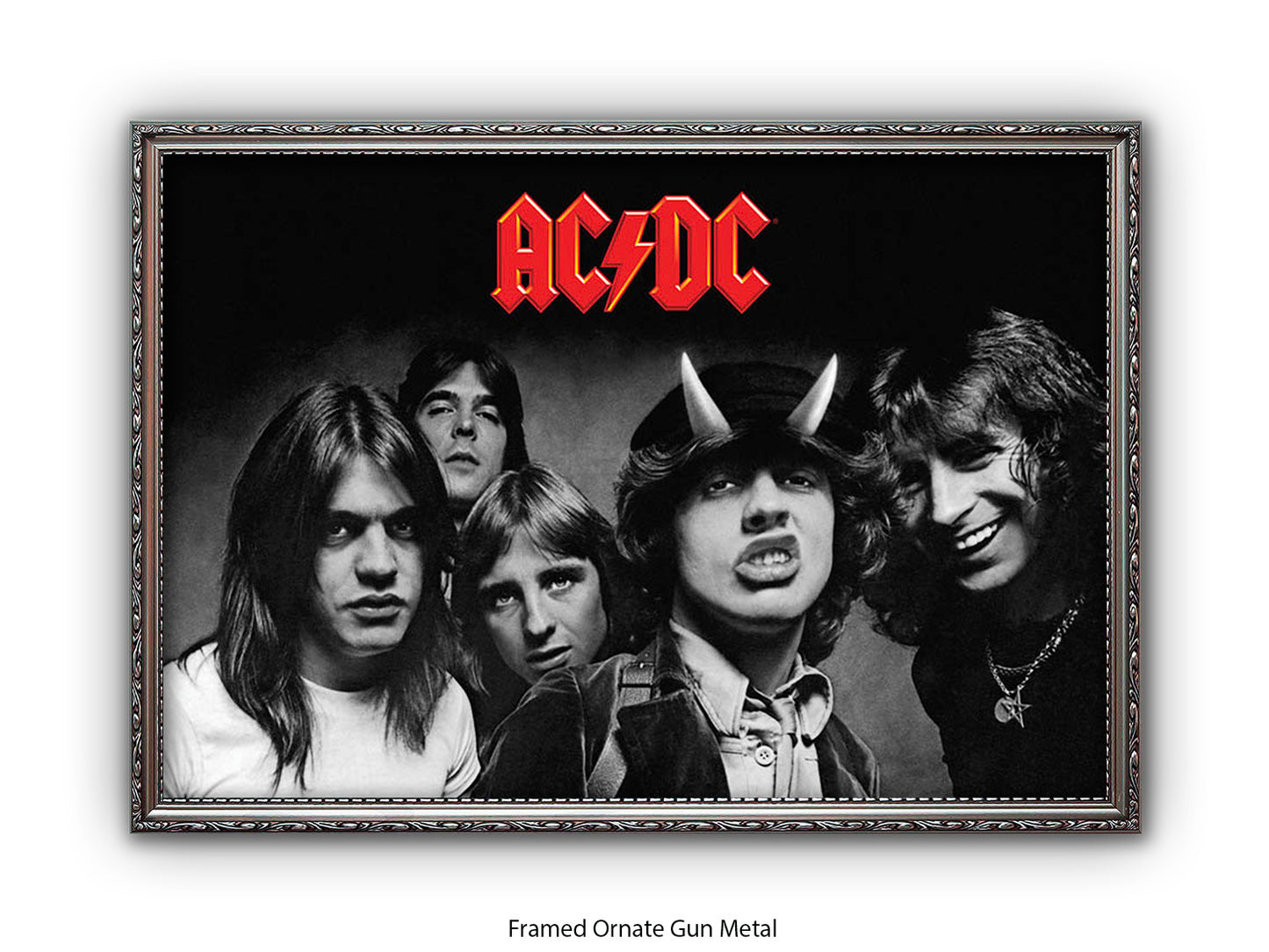 AC/DC Highway to Hell Poster - Black & White Rock Band Wall Art - AC/DC Album
