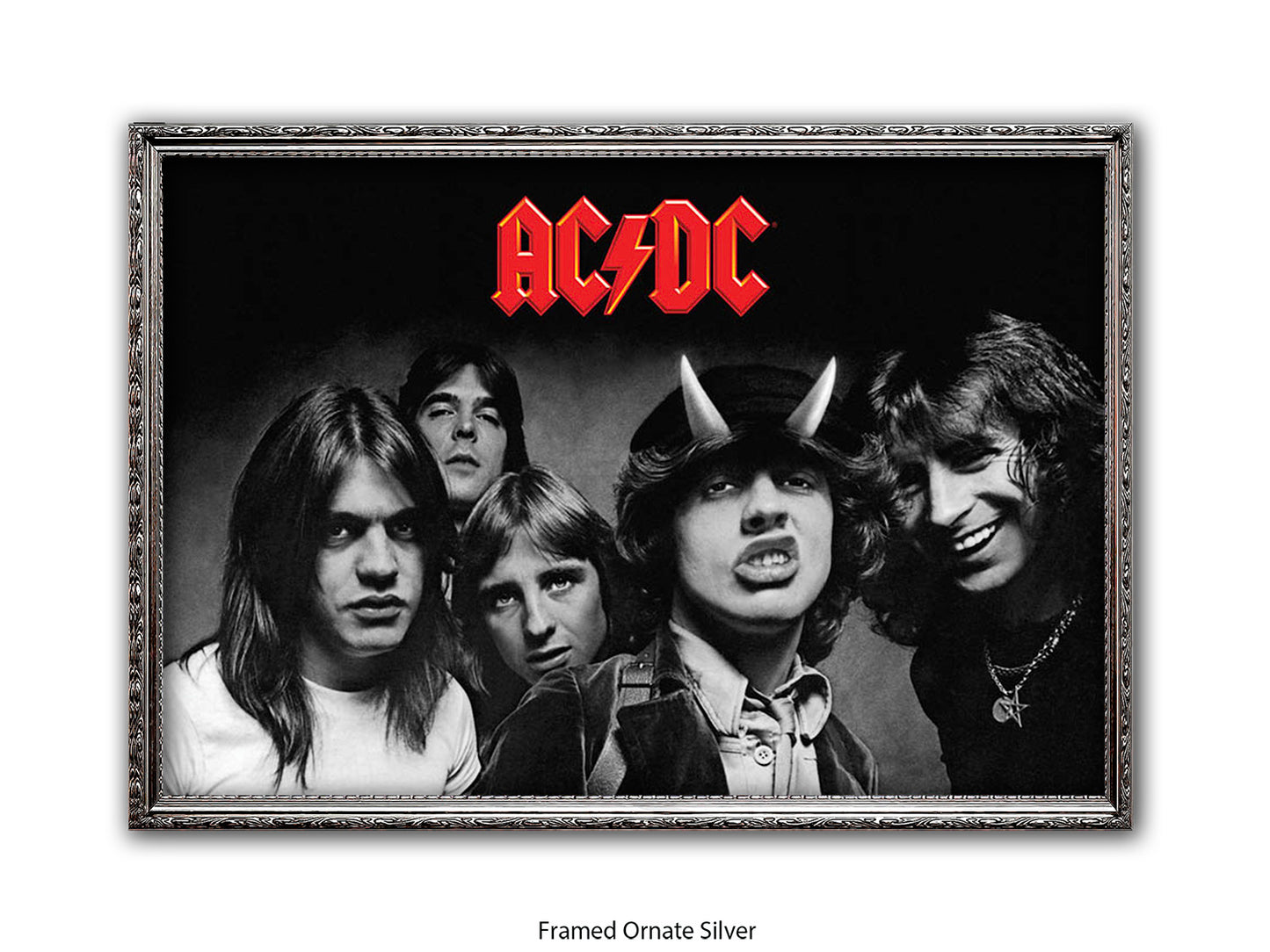 AC/DC Highway to Hell Poster - Black & White Rock Band Wall Art - AC/DC Album