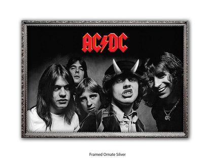 AC/DC Highway to Hell Poster - Black & White Rock Band Wall Art - AC/DC Album