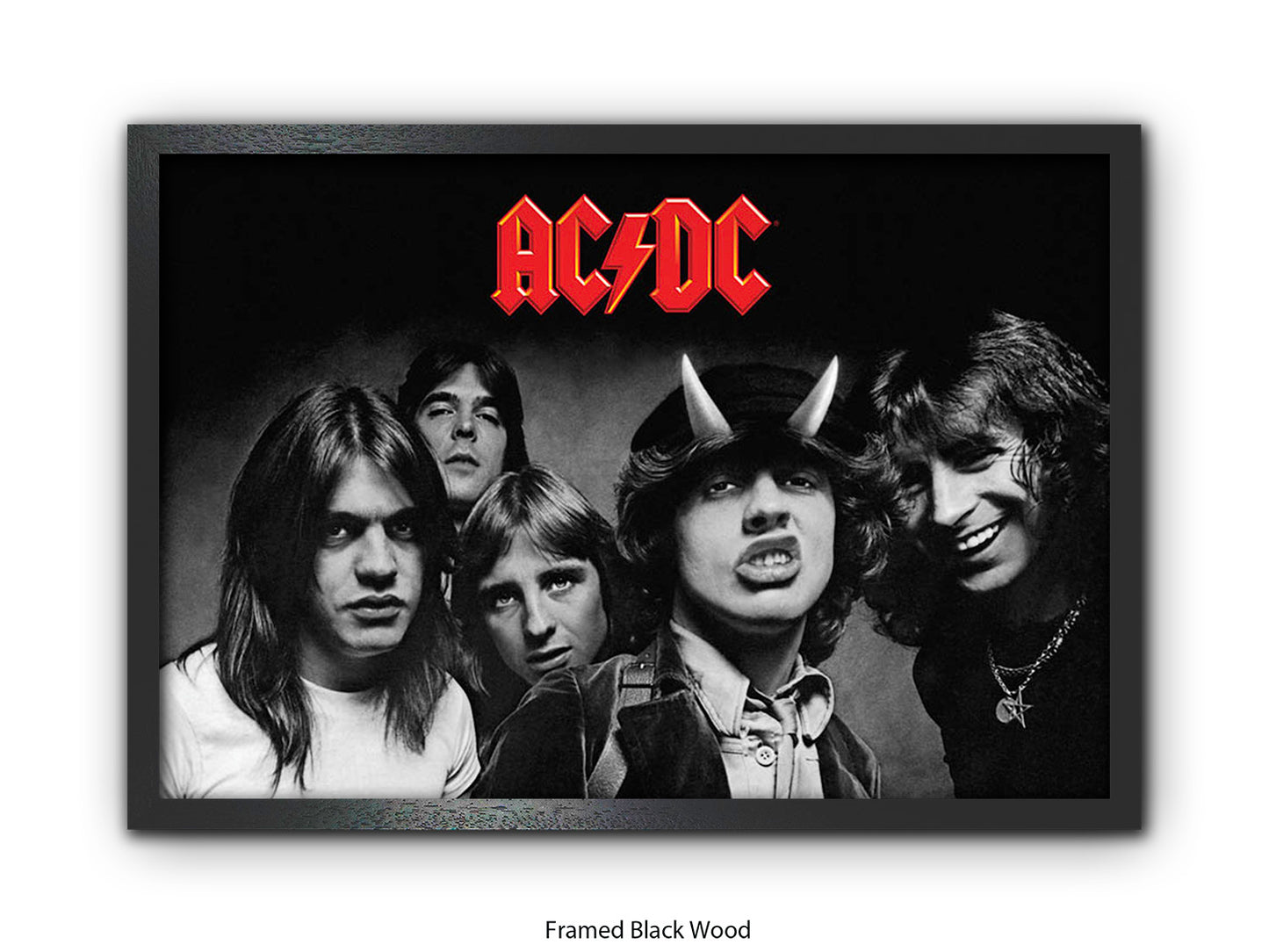 AC/DC Highway to Hell Poster - Black & White Rock Band Wall Art - AC/DC Album