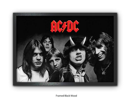 AC/DC Highway to Hell Poster - Black & White Rock Band Wall Art - AC/DC Album