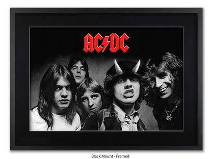 AC/DC Highway to Hell Poster - Black & White Rock Band Wall Art - AC/DC Album