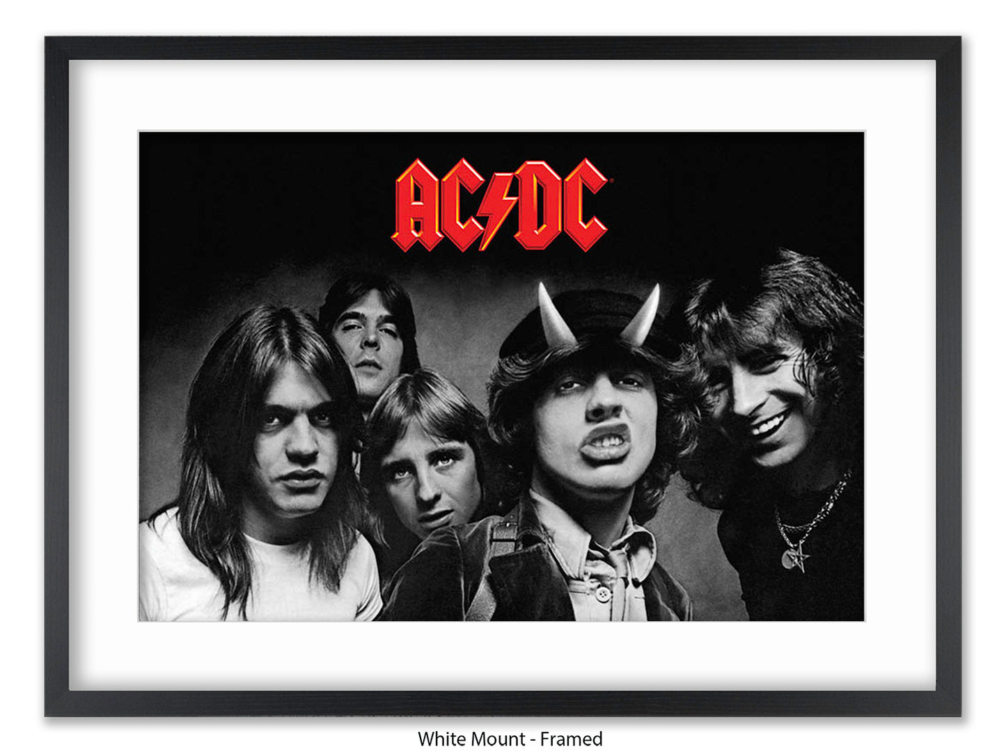 AC/DC Highway to Hell Poster - Black & White Rock Band Wall Art - AC/DC Album