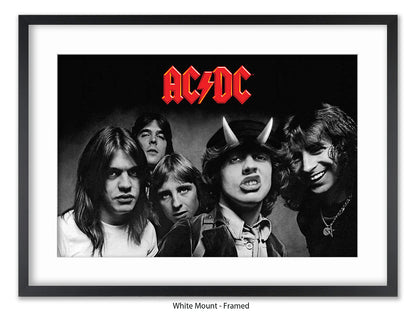 AC/DC Highway to Hell Poster - Black & White Rock Band Wall Art - AC/DC Album
