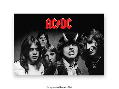 AC/DC Highway to Hell Poster - Black & White Rock Band Wall Art - AC/DC Album