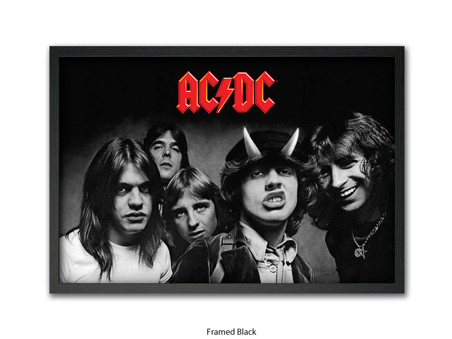 AC/DC Highway to Hell Poster - Black & White Rock Band Wall Art - AC/DC Album