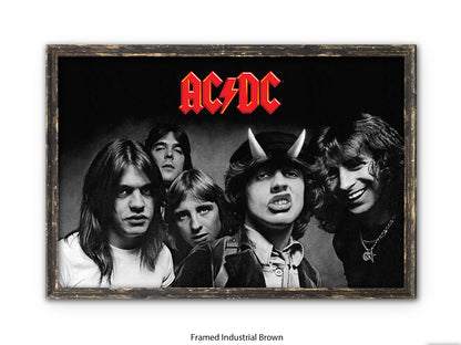 AC/DC Highway to Hell Poster - Black & White Rock Band Wall Art - AC/DC Album