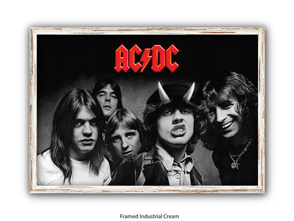 AC/DC Highway to Hell Poster - Black & White Rock Band Wall Art - AC/DC Album