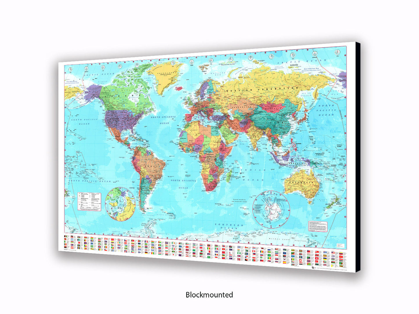 World Map Poster With Flags At The Bottom