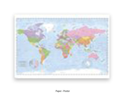 World Political Map (Miller Projection) Giant Poster