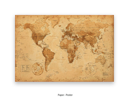 World Map Vintage Giant Poster