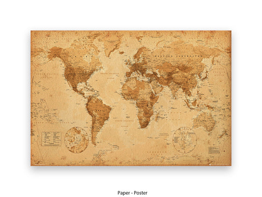World Map Vintage Giant Poster