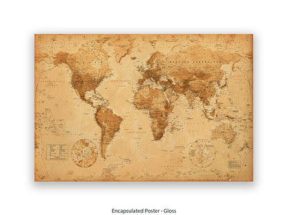 World Map Vintage Giant Poster