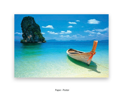 Phuket Beach Boat Giant Poster