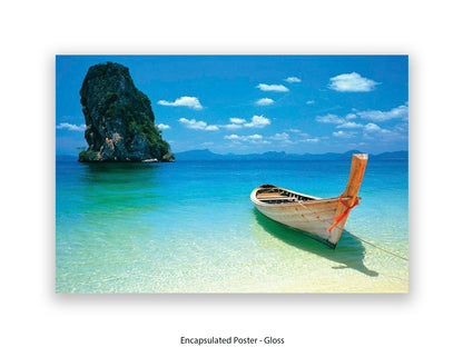 Phuket Beach Boat Giant Poster