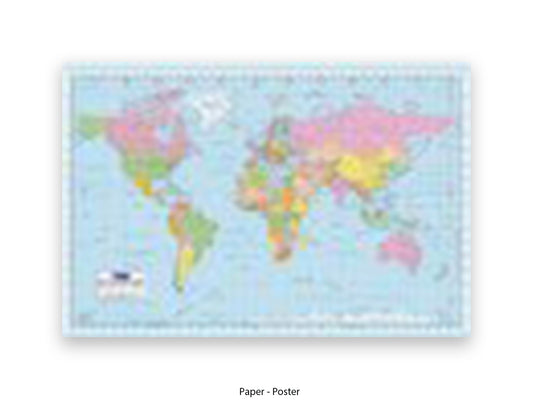 World Political Map Flags Giant Poster