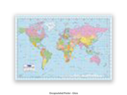 World Political Map Flags Giant Poster