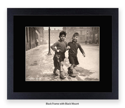 Gorbals Boys, Glasgow 1948 – Vintage Sepia Photographic - Art Print